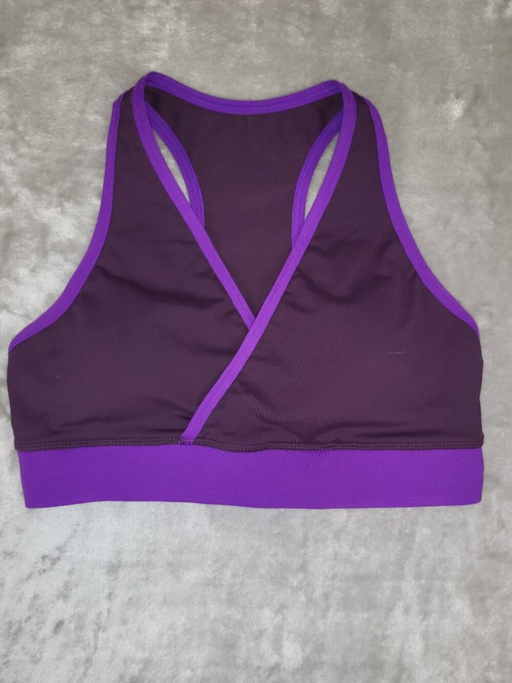 Mimi Mango Purple Racerback Sports Bra Workout Top Size XL